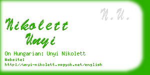 nikolett unyi business card